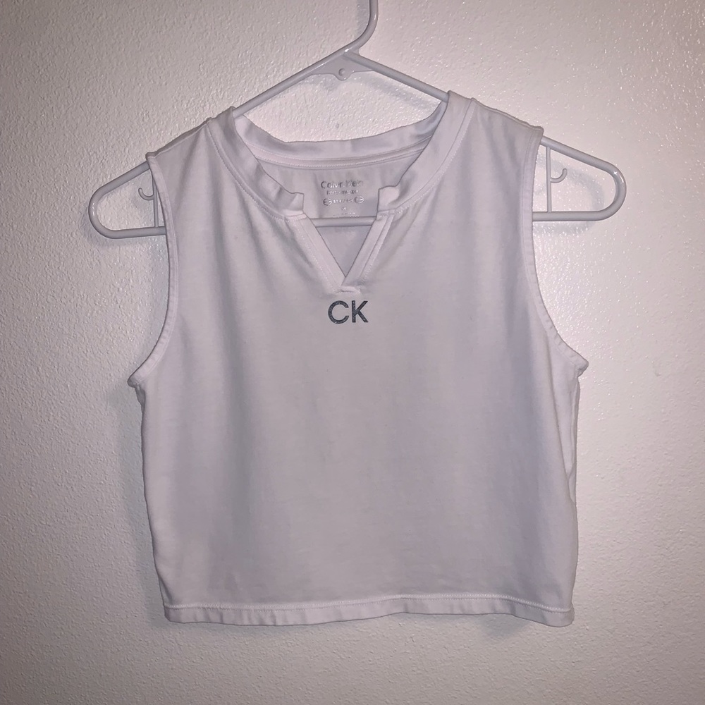 White Calvin Klein Performance Crop Tank Size Medium